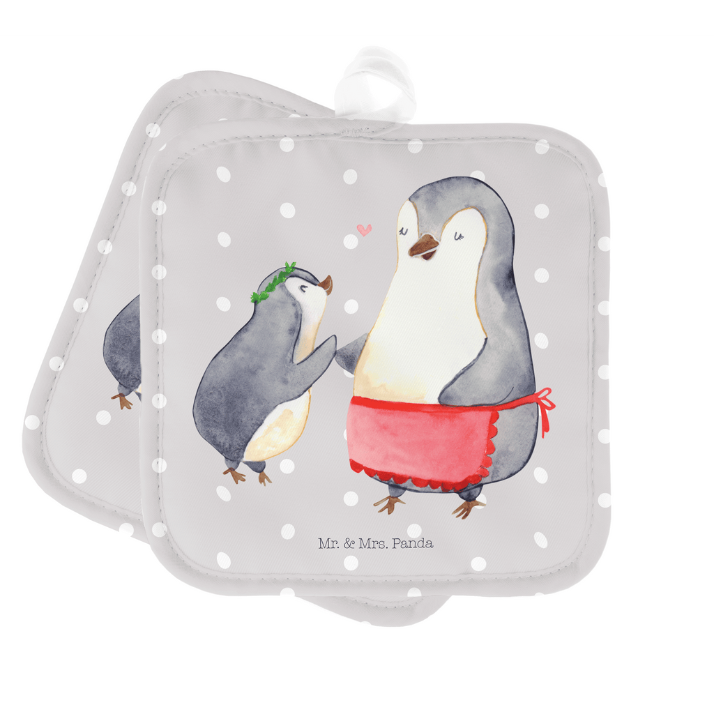 2er Set Topflappen  Pinguin mit Kind Topflappen, Topfuntersetzer, Ofenhandschuh, Topflappen Set, Topflappen lustig, Topflappen mit Spruch, Familie, Vatertag, Muttertag, Bruder, Schwester, Mama, Papa, Oma, Opa, Geschenk, Mami, Mutti, Mutter, Geburststag