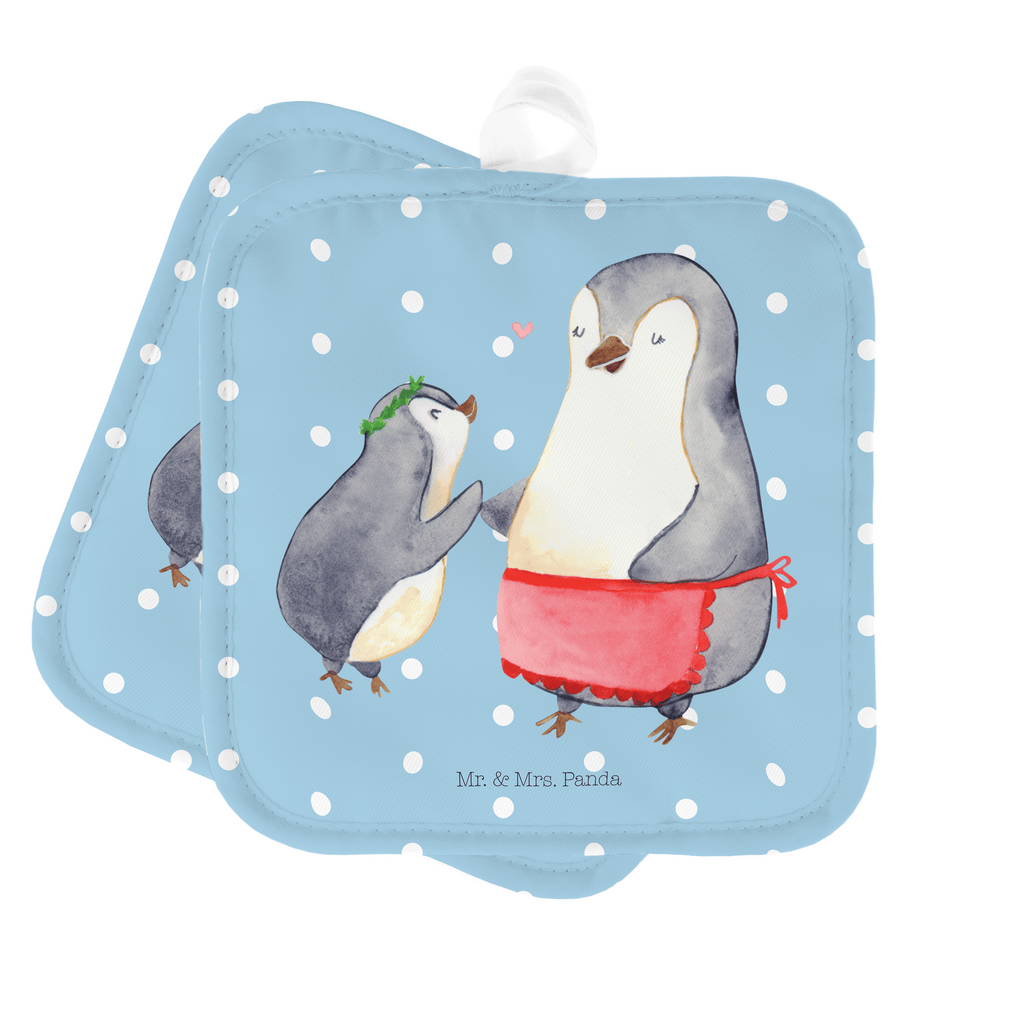 2er Set Topflappen  Pinguin mit Kind Topflappen, Topfuntersetzer, Ofenhandschuh, Topflappen Set, Topflappen lustig, Topflappen mit Spruch, Familie, Vatertag, Muttertag, Bruder, Schwester, Mama, Papa, Oma, Opa, Geschenk, Mami, Mutti, Mutter, Geburststag