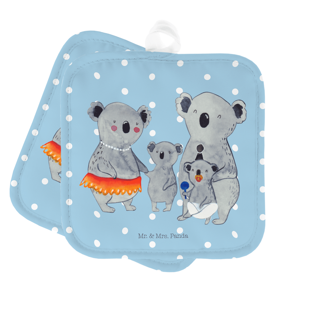 2er Set Topflappen  Koala Familie Topflappen, Topfuntersetzer, Ofenhandschuh, Topflappen Set, Topflappen lustig, Topflappen mit Spruch, Familie, Vatertag, Muttertag, Bruder, Schwester, Mama, Papa, Oma, Opa, Koala, Koalas, Family, Kinder, Geschwister, Familienleben