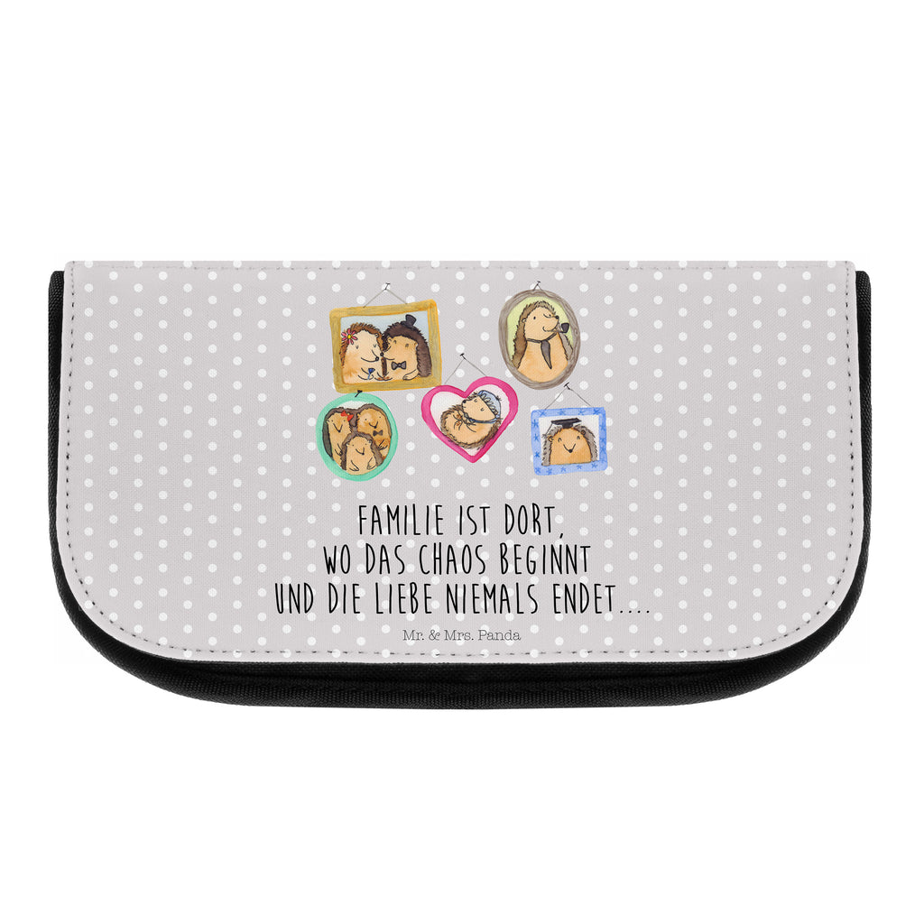 Kosmetiktasche Igel Familie Kosmetikbeutel, Kulturtasche, Kulturbeutel, Schminktasche, Make-Up Tasche, Familie, Vatertag, Muttertag, Bruder, Schwester, Mama, Papa, Oma, Opa, Liebe, Igel, Bilder, Zusammenhalt, Glück