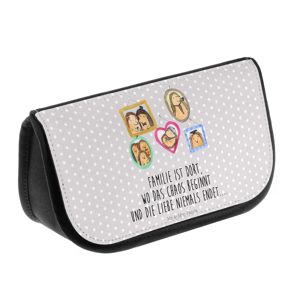 Kosmetiktasche Igel Familie Kosmetikbeutel, Kulturtasche, Kulturbeutel, Schminktasche, Make-Up Tasche, Familie, Vatertag, Muttertag, Bruder, Schwester, Mama, Papa, Oma, Opa, Liebe, Igel, Bilder, Zusammenhalt, Glück