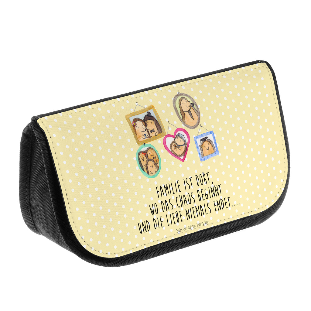 Kosmetiktasche Igel Familie Kosmetikbeutel, Kulturtasche, Kulturbeutel, Schminktasche, Make-Up Tasche, Familie, Vatertag, Muttertag, Bruder, Schwester, Mama, Papa, Oma, Opa, Liebe, Igel, Bilder, Zusammenhalt, Glück