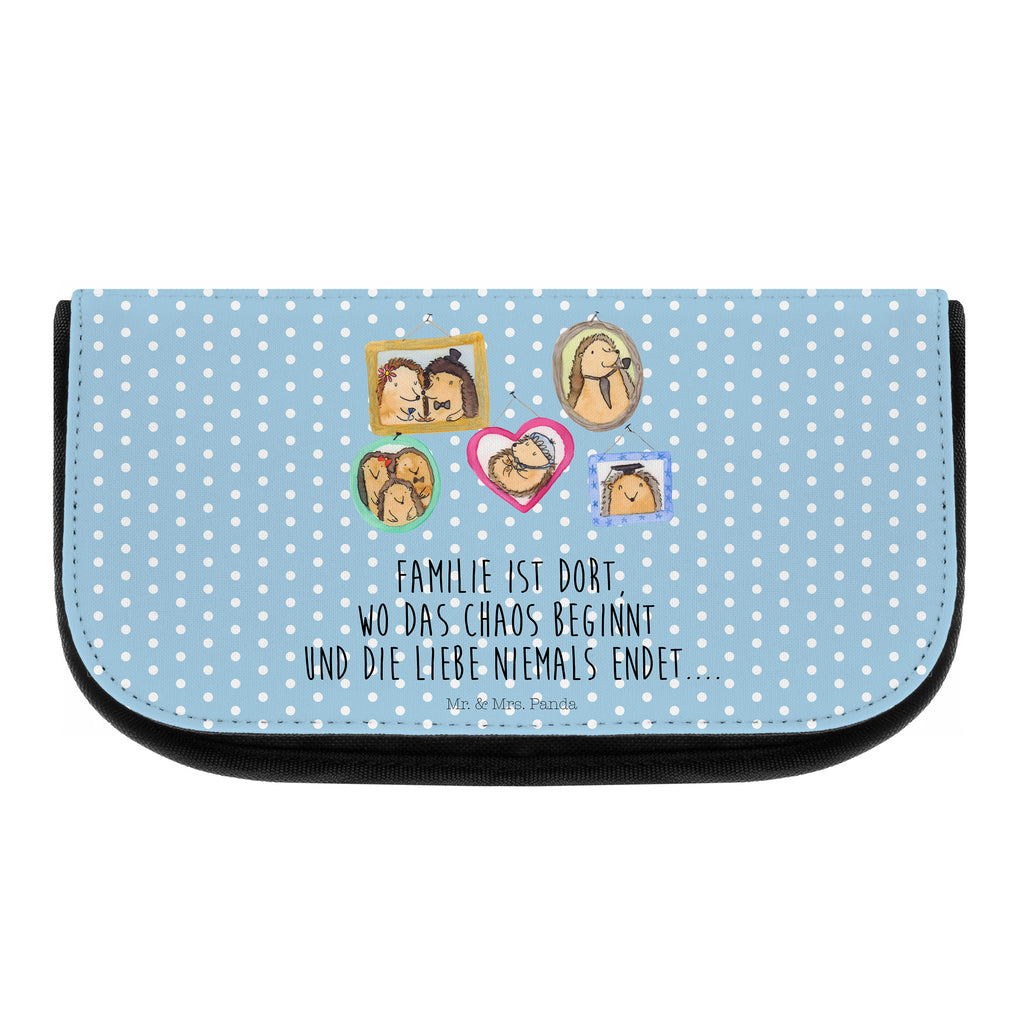Kosmetiktasche Igel Familie Kosmetikbeutel, Kulturtasche, Kulturbeutel, Schminktasche, Make-Up Tasche, Familie, Vatertag, Muttertag, Bruder, Schwester, Mama, Papa, Oma, Opa, Liebe, Igel, Bilder, Zusammenhalt, Glück