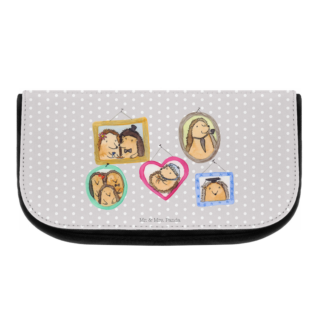 Kosmetiktasche Igel Familie Kosmetikbeutel, Kulturtasche, Kulturbeutel, Schminktasche, Make-Up Tasche, Familie, Vatertag, Muttertag, Bruder, Schwester, Mama, Papa, Oma, Opa, Liebe, Igel, Bilder, Zusammenhalt, Glück