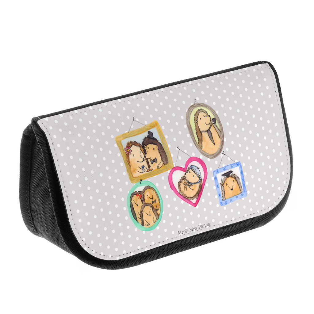 Kosmetiktasche Igel Familie Kosmetikbeutel, Kulturtasche, Kulturbeutel, Schminktasche, Make-Up Tasche, Familie, Vatertag, Muttertag, Bruder, Schwester, Mama, Papa, Oma, Opa, Liebe, Igel, Bilder, Zusammenhalt, Glück