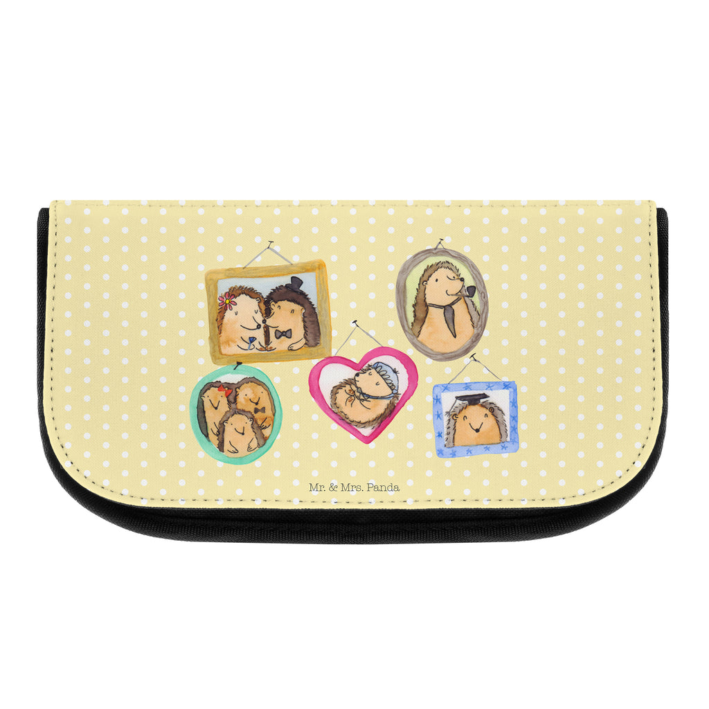 Kosmetiktasche Igel Familie Kosmetikbeutel, Kulturtasche, Kulturbeutel, Schminktasche, Make-Up Tasche, Familie, Vatertag, Muttertag, Bruder, Schwester, Mama, Papa, Oma, Opa, Liebe, Igel, Bilder, Zusammenhalt, Glück