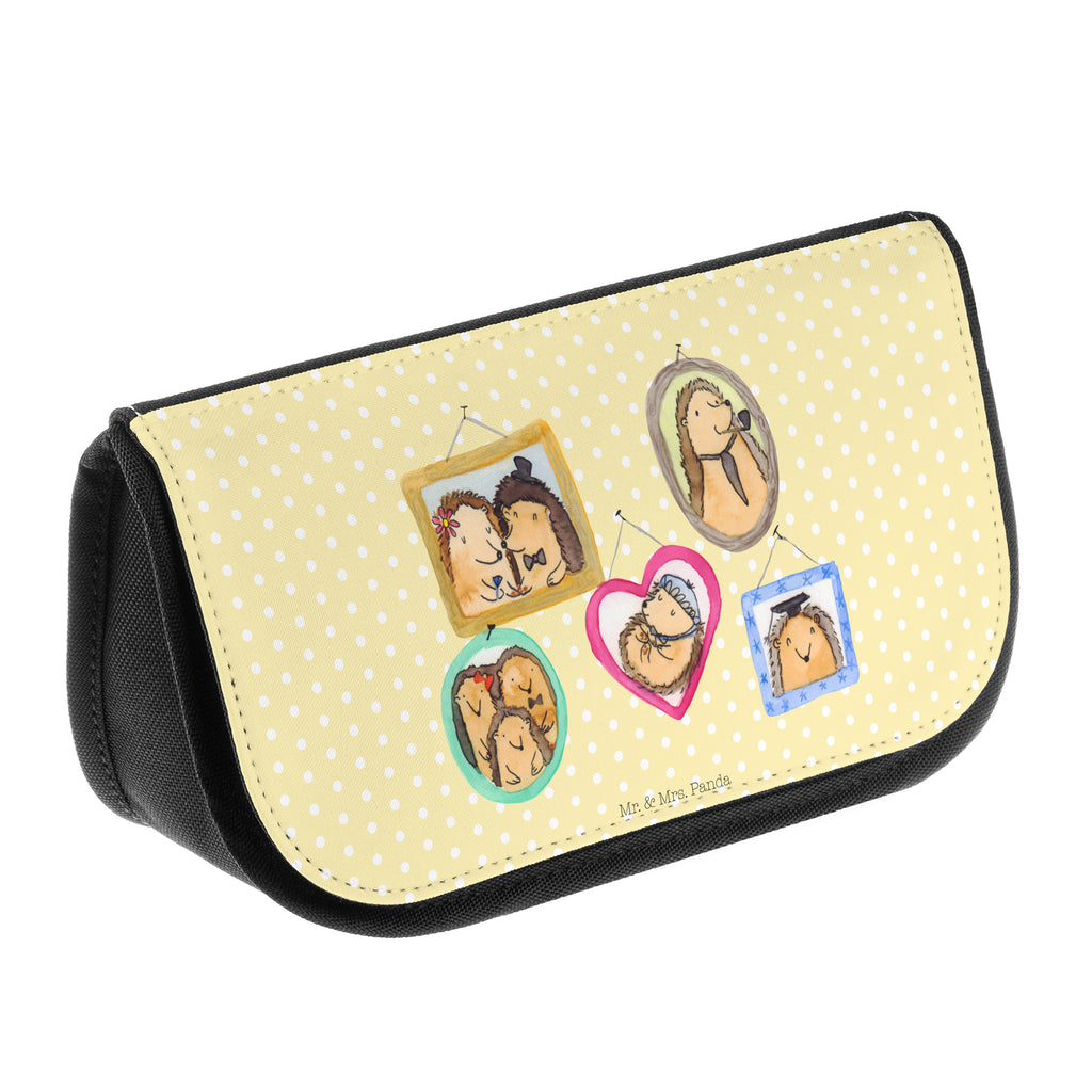 Kosmetiktasche Igel Familie Kosmetikbeutel, Kulturtasche, Kulturbeutel, Schminktasche, Make-Up Tasche, Familie, Vatertag, Muttertag, Bruder, Schwester, Mama, Papa, Oma, Opa, Liebe, Igel, Bilder, Zusammenhalt, Glück