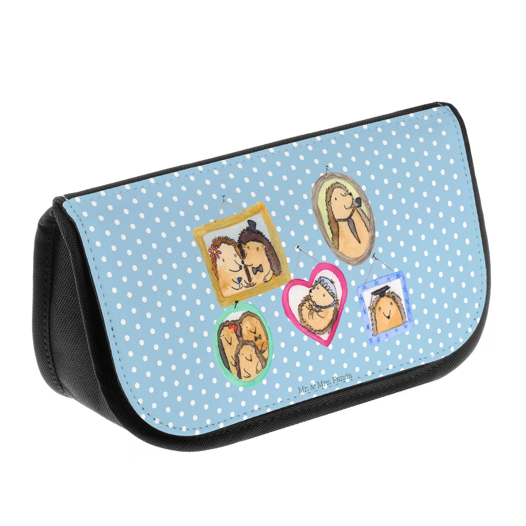 Kosmetiktasche Igel Familie Kosmetikbeutel, Kulturtasche, Kulturbeutel, Schminktasche, Make-Up Tasche, Familie, Vatertag, Muttertag, Bruder, Schwester, Mama, Papa, Oma, Opa, Liebe, Igel, Bilder, Zusammenhalt, Glück