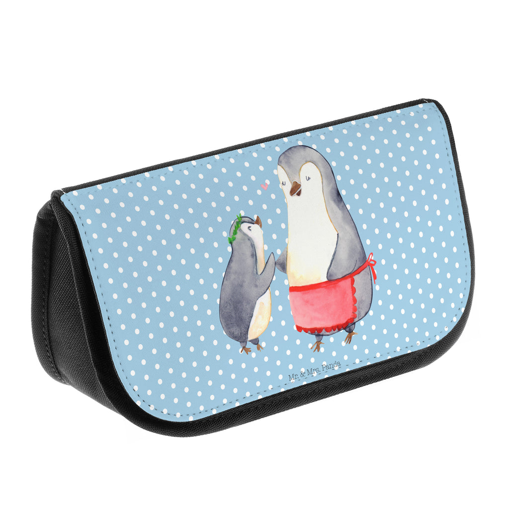 Kosmetiktasche Pinguin mit Kind Kosmetikbeutel, Kulturtasche, Kulturbeutel, Schminktasche, Make-Up Tasche, Familie, Vatertag, Muttertag, Bruder, Schwester, Mama, Papa, Oma, Opa, Geschenk, Mami, Mutti, Mutter, Geburststag