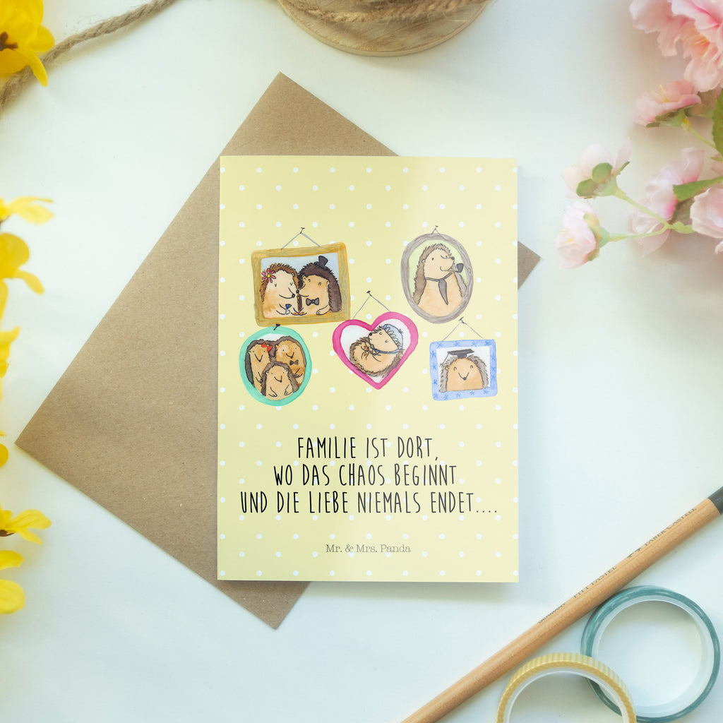 Grußkarte Igel Familie Klappkarte, Einladungskarte, Glückwunschkarte, Hochzeitskarte, Geburtstagskarte, Karte, Familie, Vatertag, Muttertag, Bruder, Schwester, Mama, Papa, Oma, Opa, Liebe, Igel, Bilder, Zusammenhalt, Glück