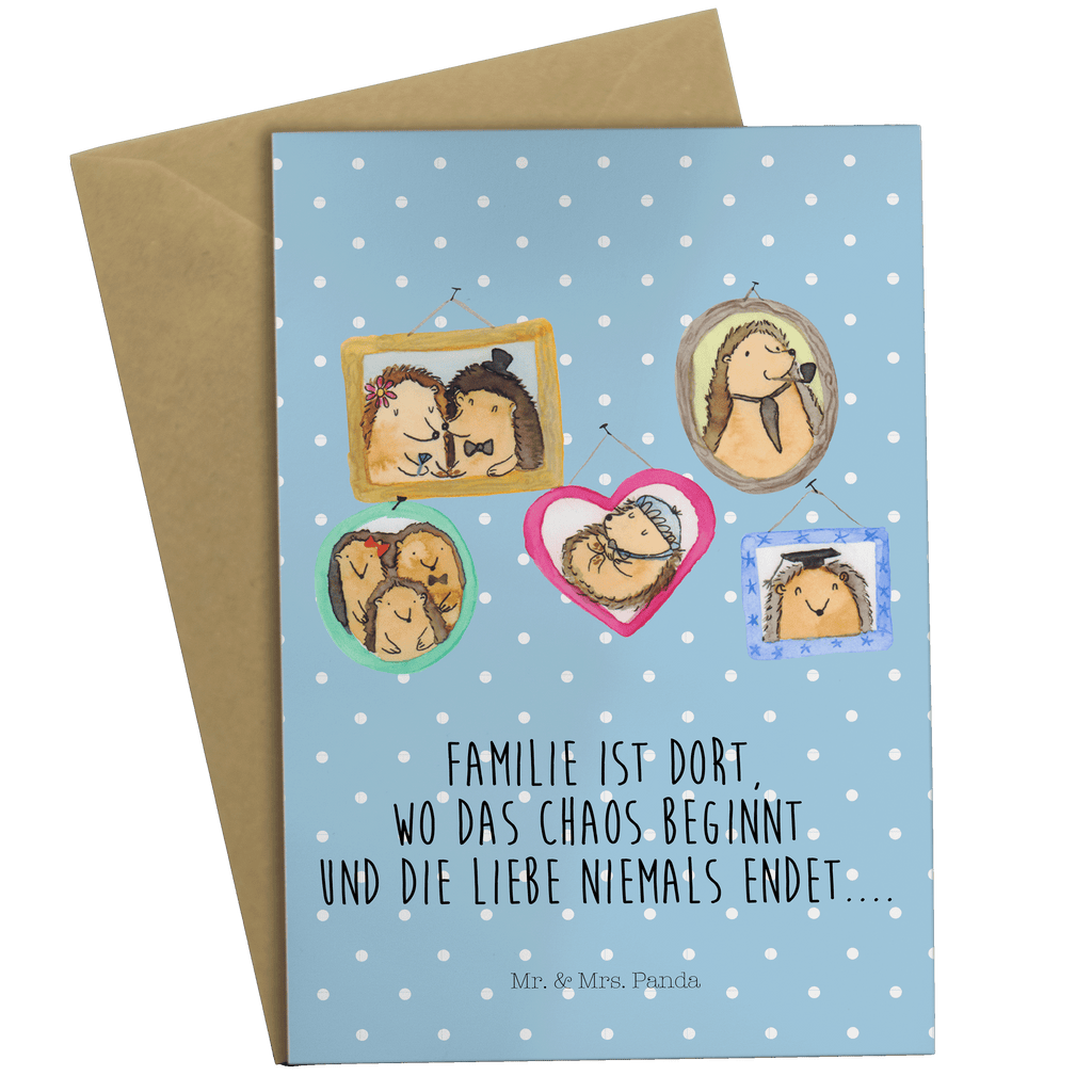 Grußkarte Igel Familie Klappkarte, Einladungskarte, Glückwunschkarte, Hochzeitskarte, Geburtstagskarte, Karte, Familie, Vatertag, Muttertag, Bruder, Schwester, Mama, Papa, Oma, Opa, Liebe, Igel, Bilder, Zusammenhalt, Glück