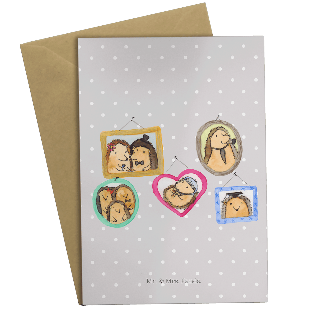 Grußkarte Igel Familie Klappkarte, Einladungskarte, Glückwunschkarte, Hochzeitskarte, Geburtstagskarte, Karte, Familie, Vatertag, Muttertag, Bruder, Schwester, Mama, Papa, Oma, Opa, Liebe, Igel, Bilder, Zusammenhalt, Glück