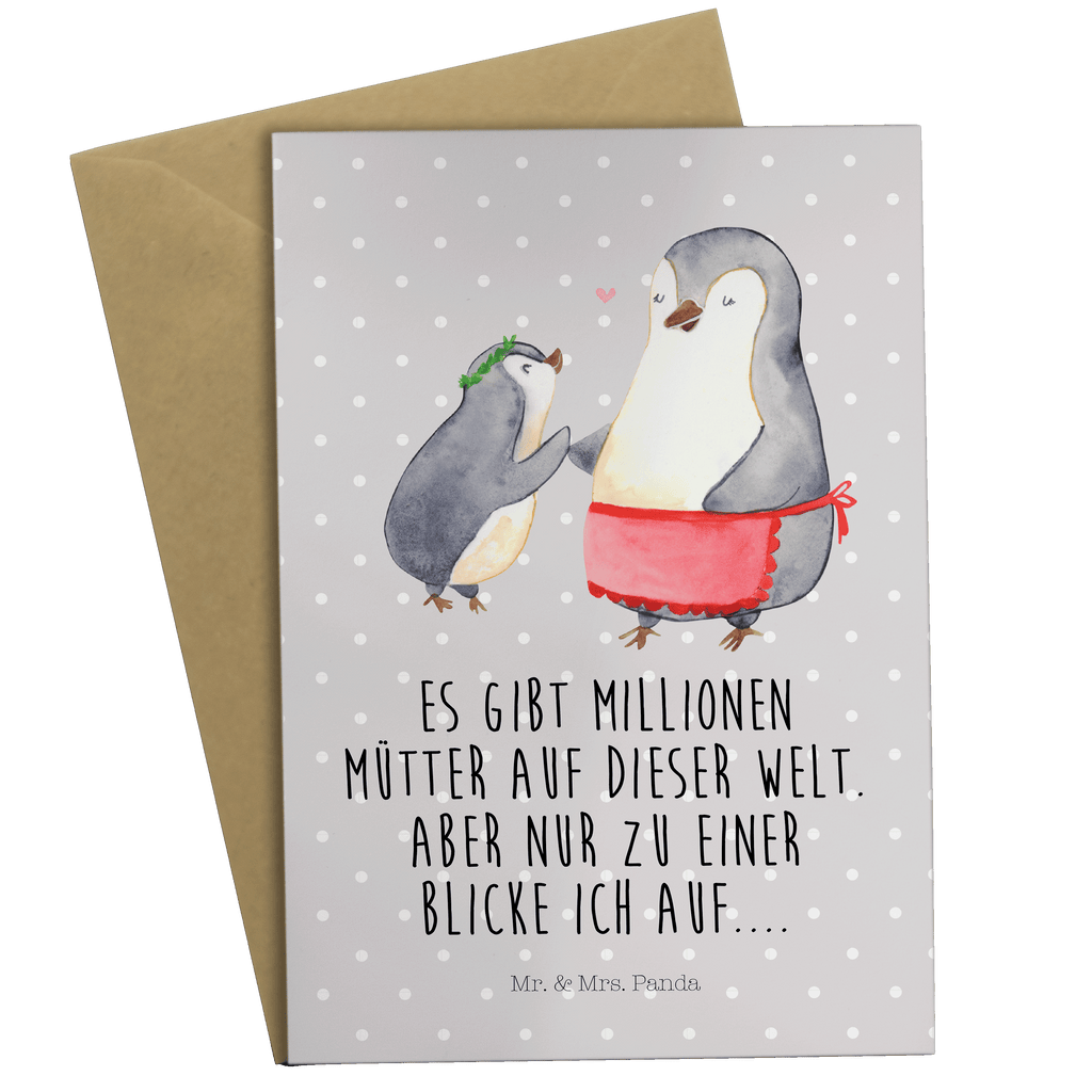 Grußkarte Pinguin mit Kind Klappkarte, Einladungskarte, Glückwunschkarte, Hochzeitskarte, Geburtstagskarte, Karte, Familie, Vatertag, Muttertag, Bruder, Schwester, Mama, Papa, Oma, Opa, Geschenk, Mami, Mutti, Mutter, Geburststag