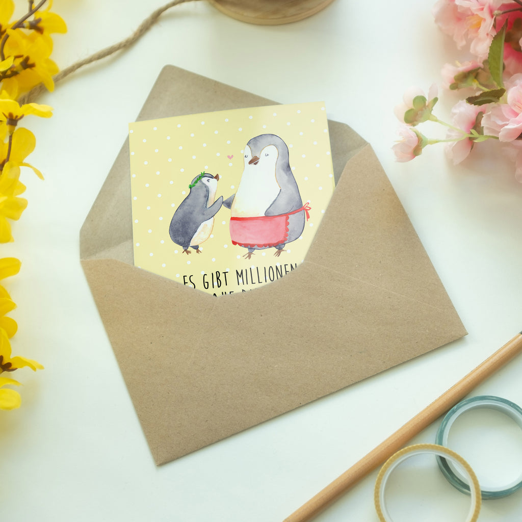 Grußkarte Pinguin mit Kind Klappkarte, Einladungskarte, Glückwunschkarte, Hochzeitskarte, Geburtstagskarte, Karte, Familie, Vatertag, Muttertag, Bruder, Schwester, Mama, Papa, Oma, Opa, Geschenk, Mami, Mutti, Mutter, Geburststag