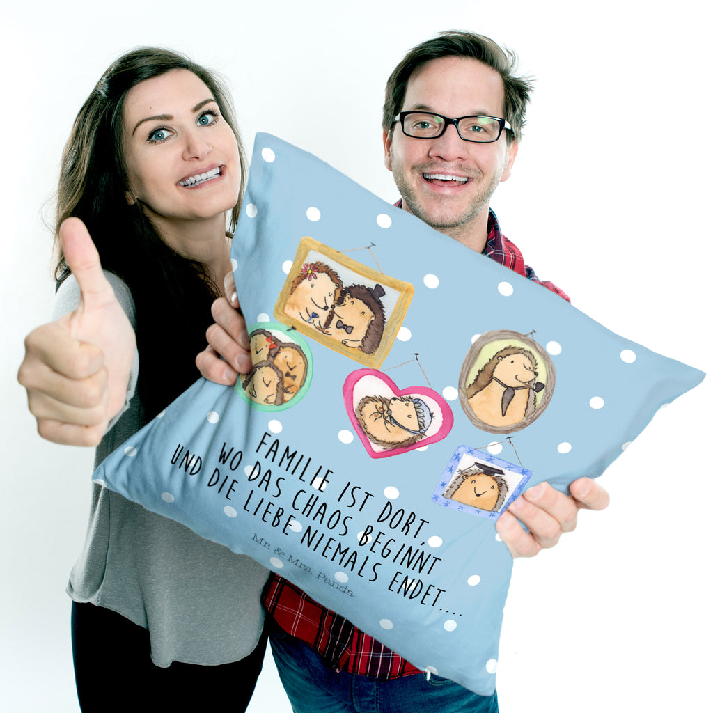 40x40 Kissen Igel Familie Kissenhülle, Kopfkissen, Sofakissen, Dekokissen, Motivkissen, Familie, Vatertag, Muttertag, Bruder, Schwester, Mama, Papa, Oma, Opa, Liebe, Igel, Bilder, Zusammenhalt, Glück