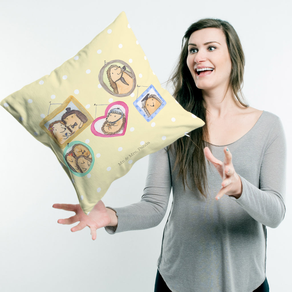 40x40 Kissen Igel Familie Kissenhülle, Kopfkissen, Sofakissen, Dekokissen, Motivkissen, Familie, Vatertag, Muttertag, Bruder, Schwester, Mama, Papa, Oma, Opa, Liebe, Igel, Bilder, Zusammenhalt, Glück