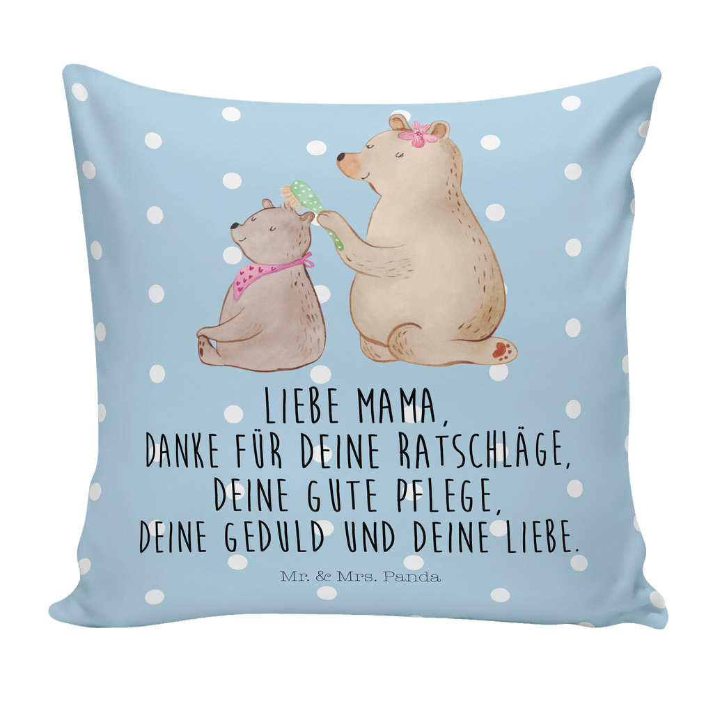 40x40 Kissen Bär mit Kind Kissenhülle, Kopfkissen, Sofakissen, Dekokissen, Motivkissen, Familie, Vatertag, Muttertag, Bruder, Schwester, Mama, Papa, Oma, Opa, Geschenk, Mutti, Mutter