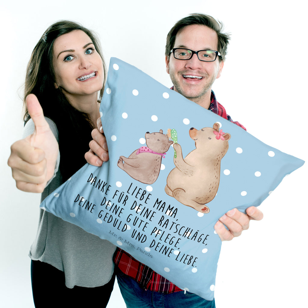 40x40 Kissen Bär mit Kind Kissenhülle, Kopfkissen, Sofakissen, Dekokissen, Motivkissen, Familie, Vatertag, Muttertag, Bruder, Schwester, Mama, Papa, Oma, Opa, Geschenk, Mutti, Mutter