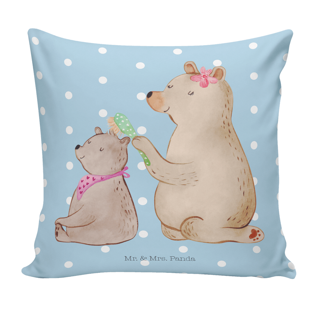 40x40 Kissen Bär mit Kind Kissenhülle, Kopfkissen, Sofakissen, Dekokissen, Motivkissen, Familie, Vatertag, Muttertag, Bruder, Schwester, Mama, Papa, Oma, Opa, Geschenk, Mutti, Mutter