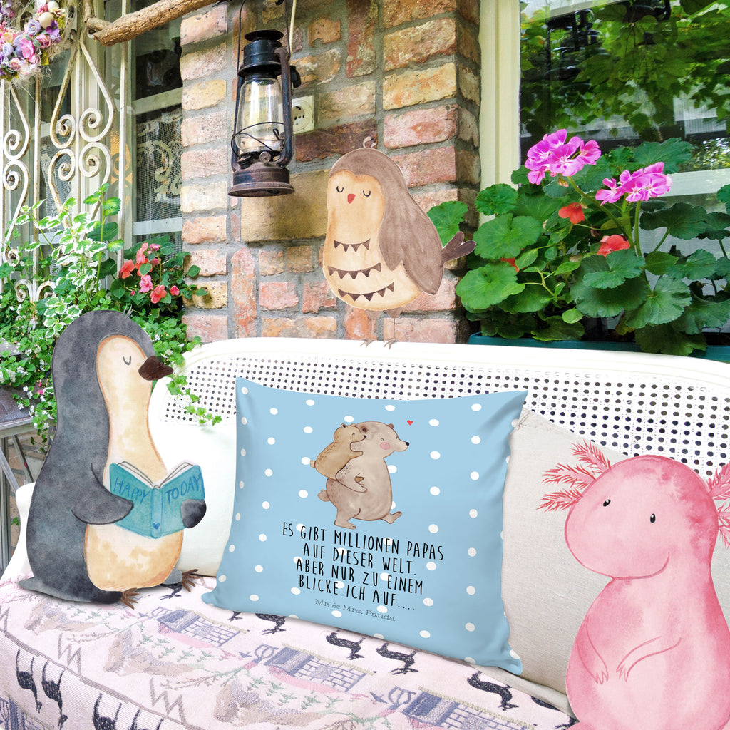 40x40 Kissen Papa Bär Kissenhülle, Kopfkissen, Sofakissen, Dekokissen, Motivkissen, Familie, Vatertag, Muttertag, Bruder, Schwester, Mama, Papa, Oma, Opa, Geschenk, Vater, Papi, Vati, Onkel, Geburtstag