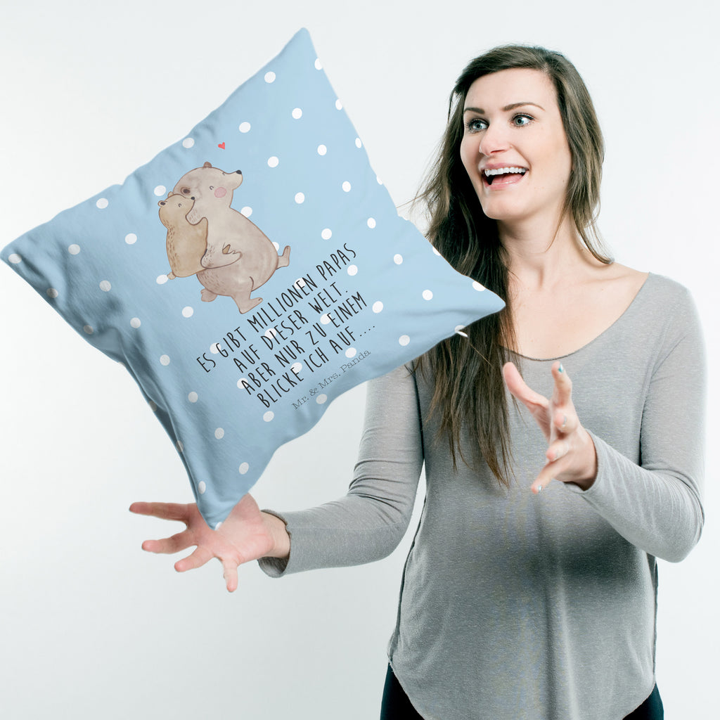 40x40 Kissen Papa Bär Kissenhülle, Kopfkissen, Sofakissen, Dekokissen, Motivkissen, Familie, Vatertag, Muttertag, Bruder, Schwester, Mama, Papa, Oma, Opa, Geschenk, Vater, Papi, Vati, Onkel, Geburtstag