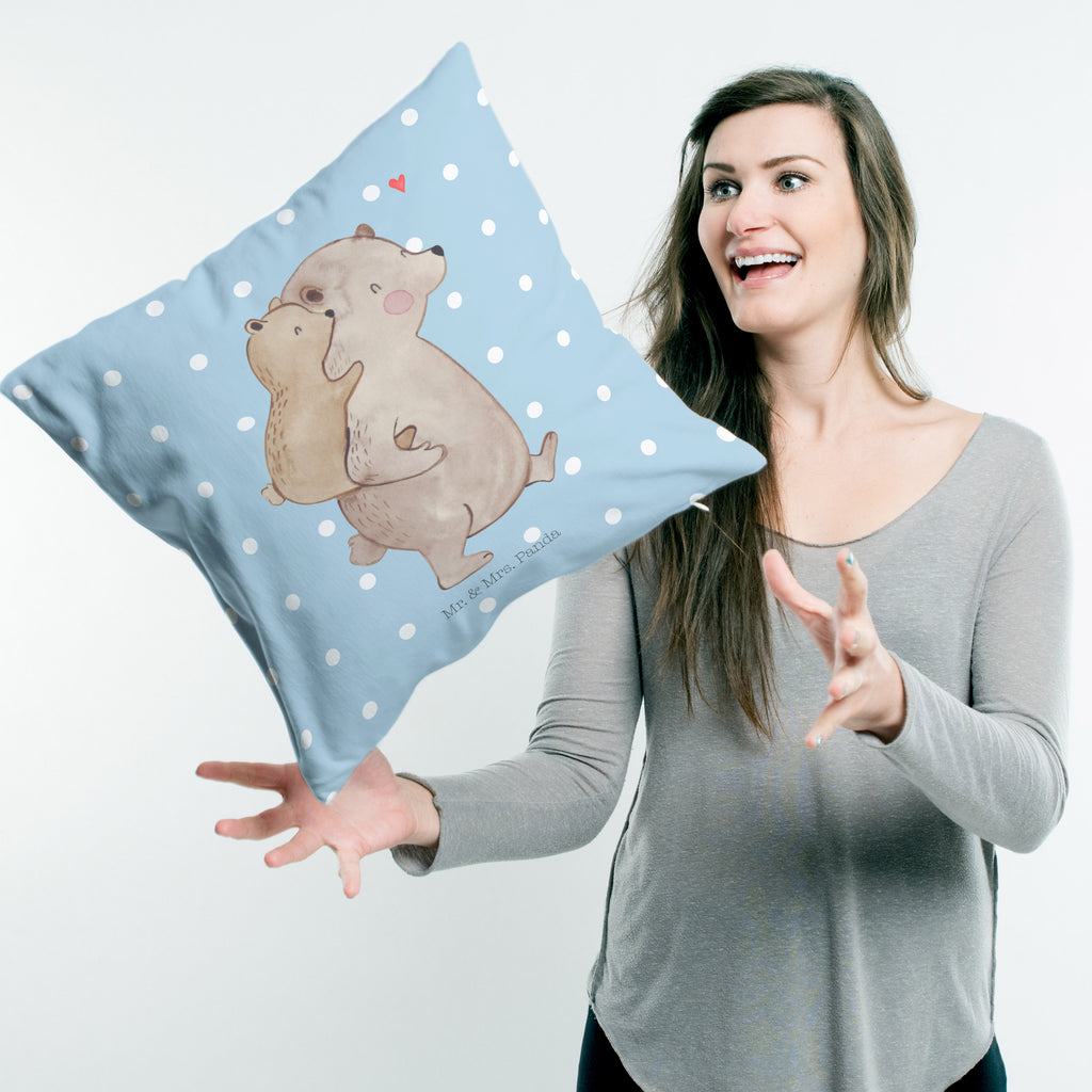 40x40 Kissen Papa Bär Kissenhülle, Kopfkissen, Sofakissen, Dekokissen, Motivkissen, Familie, Vatertag, Muttertag, Bruder, Schwester, Mama, Papa, Oma, Opa, Geschenk, Vater, Papi, Vati, Onkel, Geburtstag