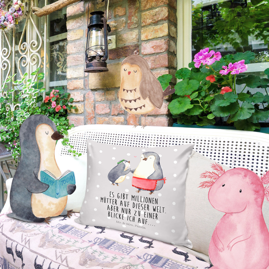 40x40 Kissen Pinguin mit Kind Kissenhülle, Kopfkissen, Sofakissen, Dekokissen, Motivkissen, Familie, Vatertag, Muttertag, Bruder, Schwester, Mama, Papa, Oma, Opa, Geschenk, Mami, Mutti, Mutter, Geburststag