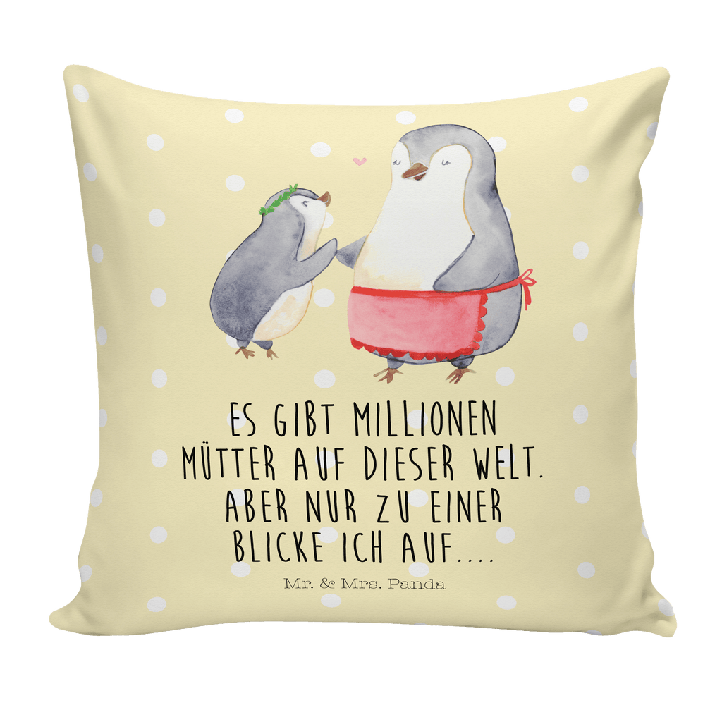 40x40 Kissen Pinguin mit Kind Kissenhülle, Kopfkissen, Sofakissen, Dekokissen, Motivkissen, Familie, Vatertag, Muttertag, Bruder, Schwester, Mama, Papa, Oma, Opa, Geschenk, Mami, Mutti, Mutter, Geburststag