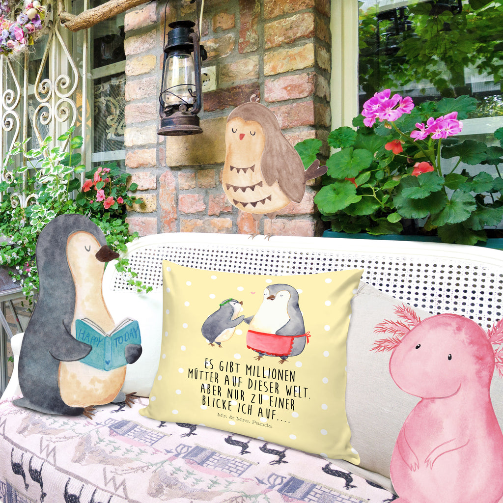 40x40 Kissen Pinguin mit Kind Kissenhülle, Kopfkissen, Sofakissen, Dekokissen, Motivkissen, Familie, Vatertag, Muttertag, Bruder, Schwester, Mama, Papa, Oma, Opa, Geschenk, Mami, Mutti, Mutter, Geburststag