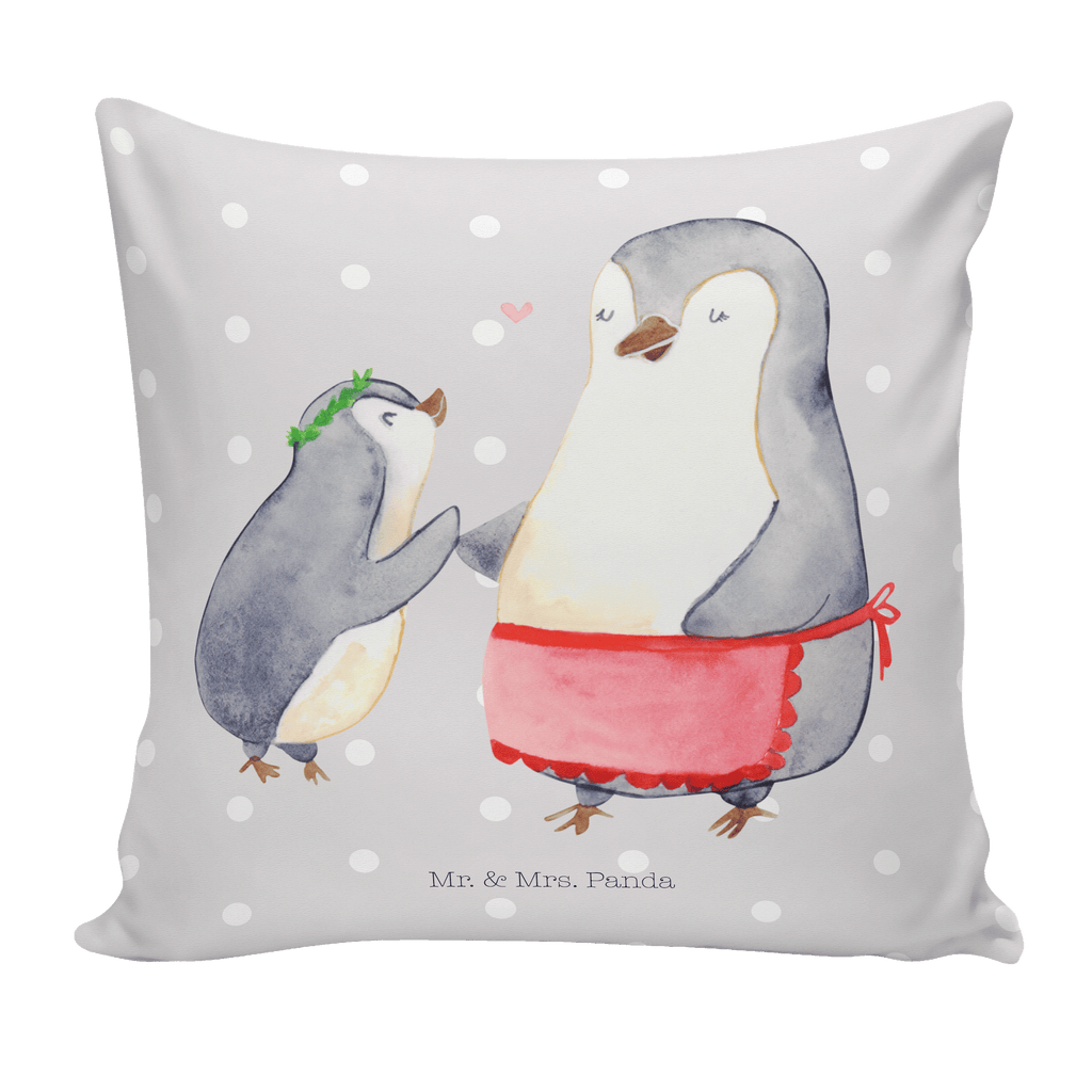 40x40 Kissen Pinguin mit Kind Kissenhülle, Kopfkissen, Sofakissen, Dekokissen, Motivkissen, Familie, Vatertag, Muttertag, Bruder, Schwester, Mama, Papa, Oma, Opa, Geschenk, Mami, Mutti, Mutter, Geburststag