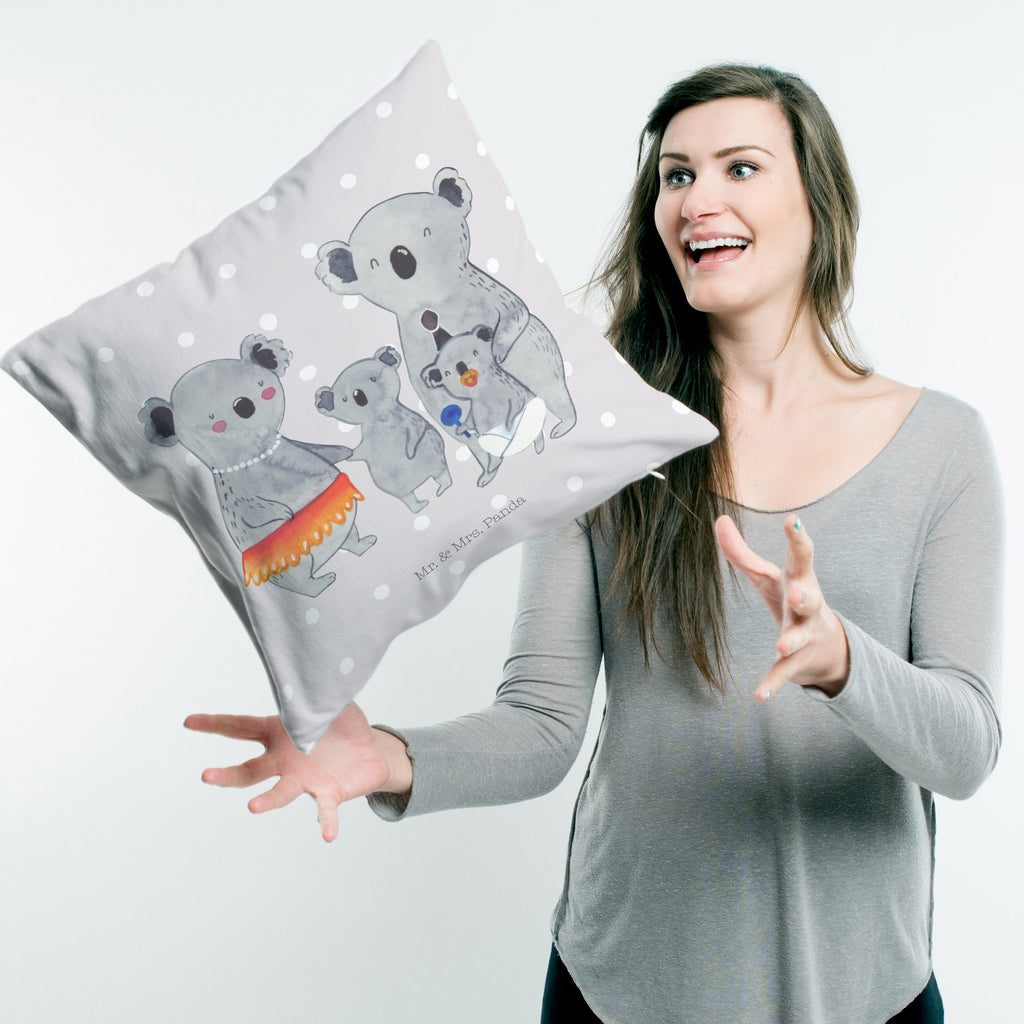 40x40 Kissen Koala Familie Kissenhülle, Kopfkissen, Sofakissen, Dekokissen, Motivkissen, Familie, Vatertag, Muttertag, Bruder, Schwester, Mama, Papa, Oma, Opa, Koala, Koalas, Family, Kinder, Geschwister, Familienleben