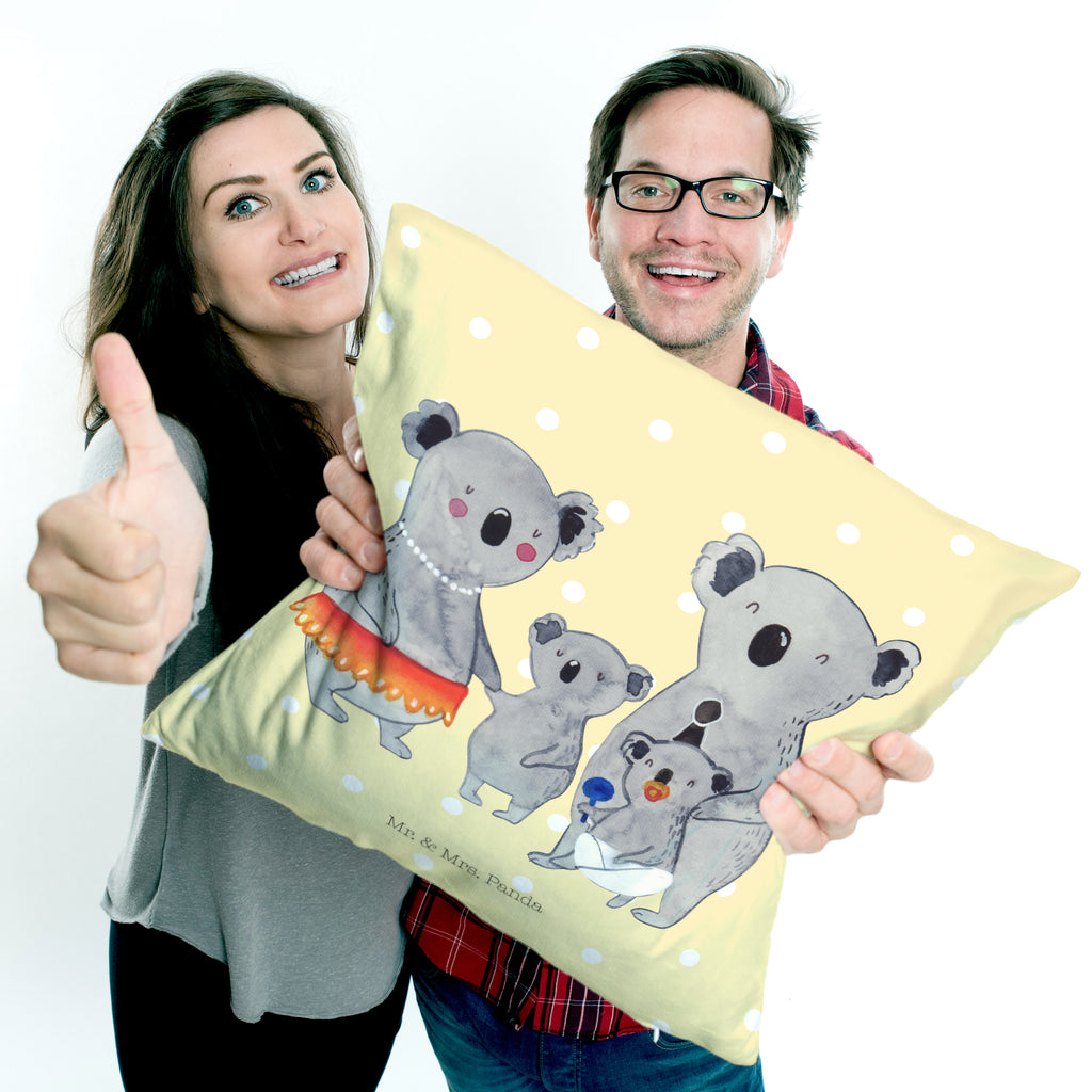40x40 Kissen Koala Familie Kissenhülle, Kopfkissen, Sofakissen, Dekokissen, Motivkissen, Familie, Vatertag, Muttertag, Bruder, Schwester, Mama, Papa, Oma, Opa, Koala, Koalas, Family, Kinder, Geschwister, Familienleben