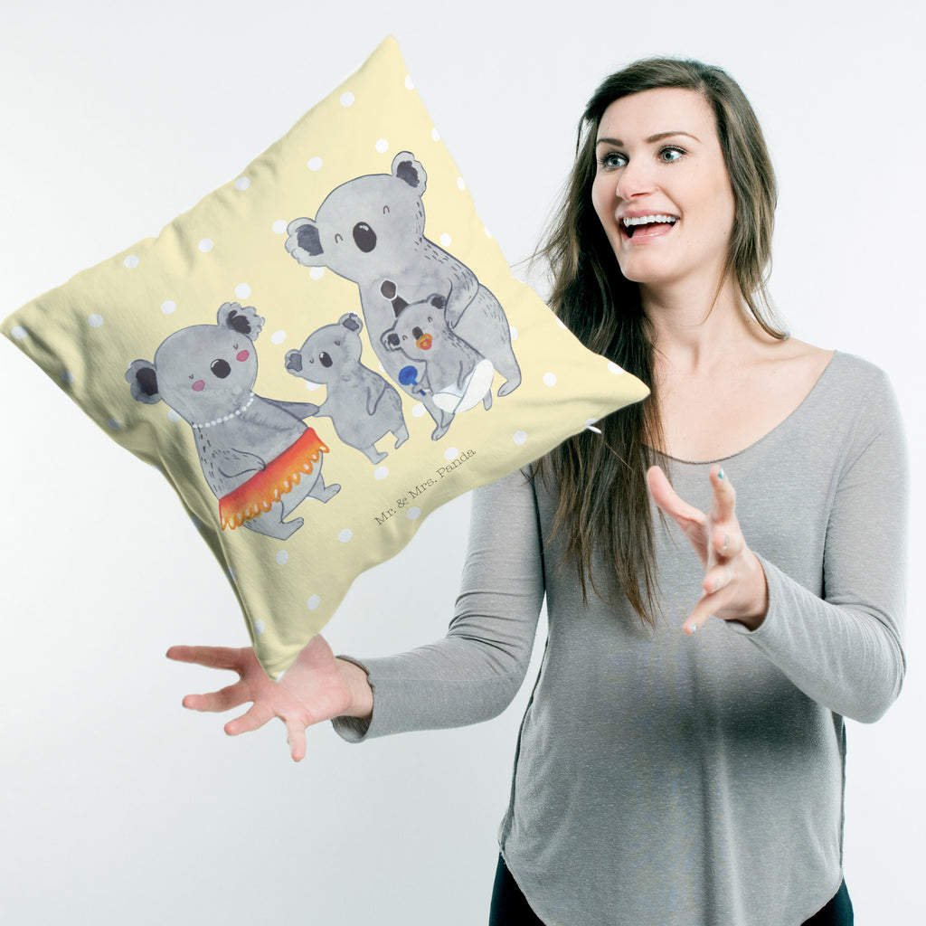 40x40 Kissen Koala Familie Kissenhülle, Kopfkissen, Sofakissen, Dekokissen, Motivkissen, Familie, Vatertag, Muttertag, Bruder, Schwester, Mama, Papa, Oma, Opa, Koala, Koalas, Family, Kinder, Geschwister, Familienleben