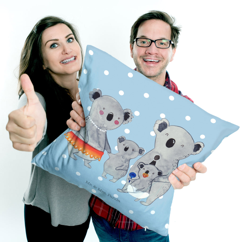 40x40 Kissen Koala Familie Kissenhülle, Kopfkissen, Sofakissen, Dekokissen, Motivkissen, Familie, Vatertag, Muttertag, Bruder, Schwester, Mama, Papa, Oma, Opa, Koala, Koalas, Family, Kinder, Geschwister, Familienleben