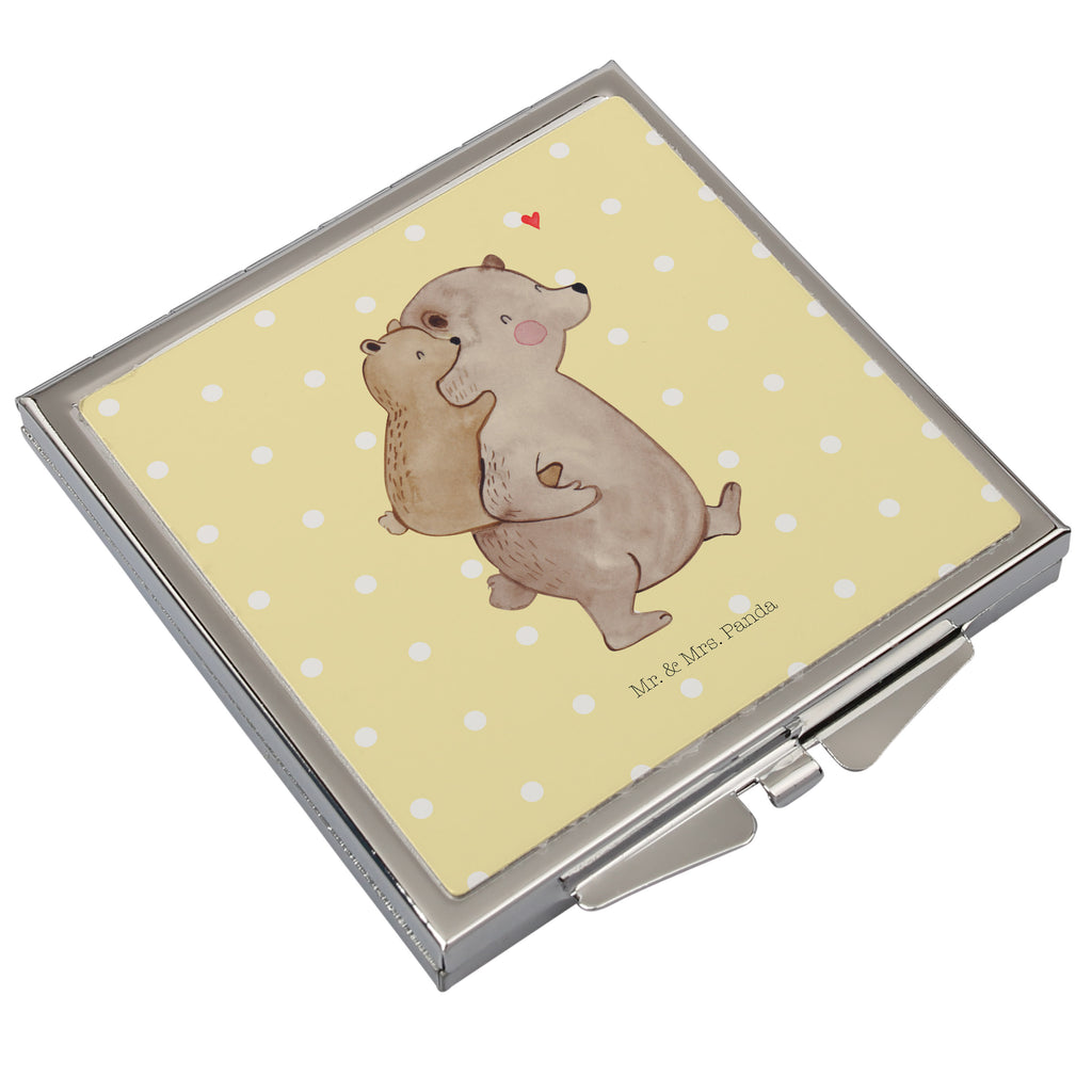 Handtaschenspiegel quadratisch Papa Bär Spiegel, Handtasche, Quadrat, silber, schminken, Schminkspiegel, Familie, Vatertag, Muttertag, Bruder, Schwester, Mama, Papa, Oma, Opa, Geschenk, Vater, Papi, Vati, Onkel, Geburtstag