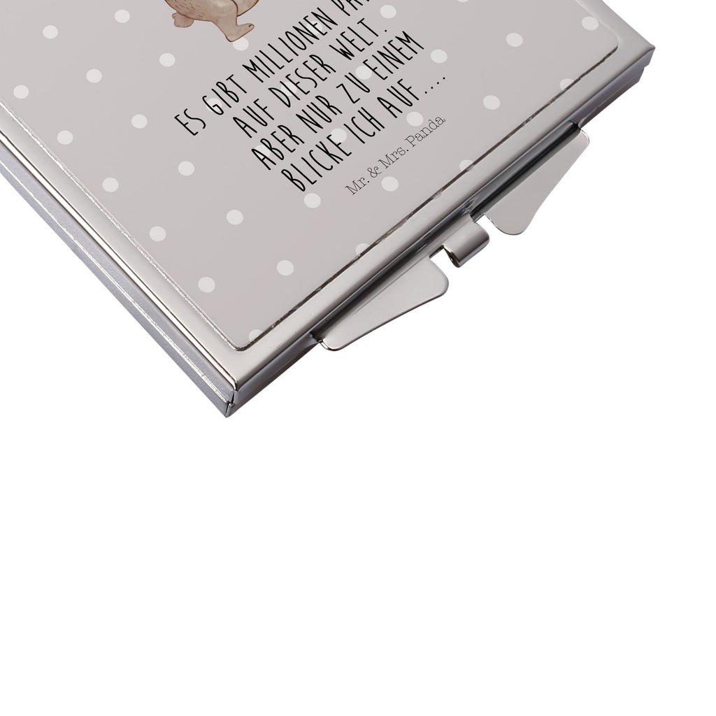 Handtaschenspiegel quadratisch Papa Bär Spiegel, Handtasche, Quadrat, silber, schminken, Schminkspiegel, Familie, Vatertag, Muttertag, Bruder, Schwester, Mama, Papa, Oma, Opa, Geschenk, Vater, Papi, Vati, Onkel, Geburtstag