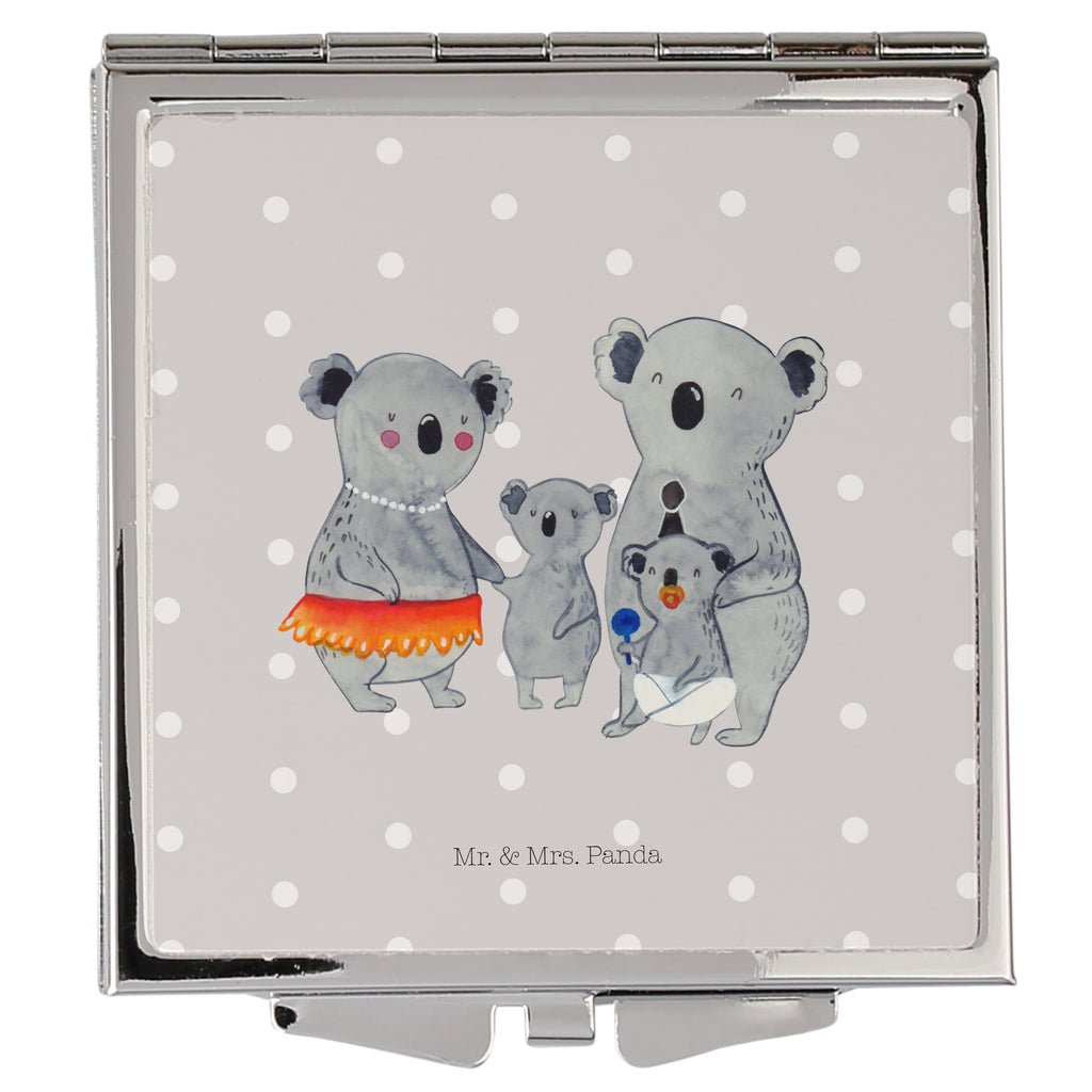 Handtaschenspiegel quadratisch Koala Familie Spiegel, Handtasche, Quadrat, silber, schminken, Schminkspiegel, Familie, Vatertag, Muttertag, Bruder, Schwester, Mama, Papa, Oma, Opa, Koala, Koalas, Family, Kinder, Geschwister, Familienleben