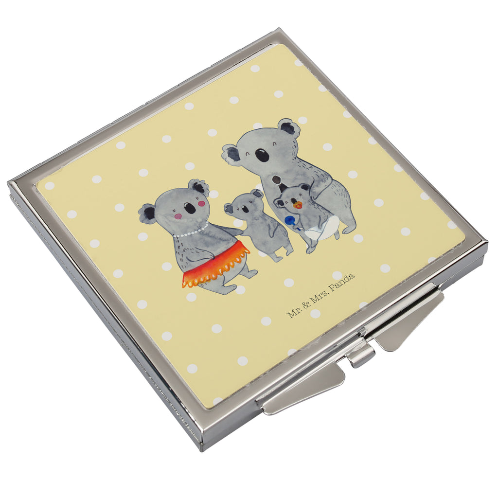 Handtaschenspiegel quadratisch Koala Familie Spiegel, Handtasche, Quadrat, silber, schminken, Schminkspiegel, Familie, Vatertag, Muttertag, Bruder, Schwester, Mama, Papa, Oma, Opa, Koala, Koalas, Family, Kinder, Geschwister, Familienleben