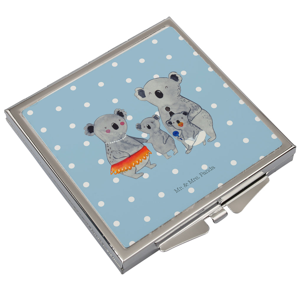 Handtaschenspiegel quadratisch Koala Familie Spiegel, Handtasche, Quadrat, silber, schminken, Schminkspiegel, Familie, Vatertag, Muttertag, Bruder, Schwester, Mama, Papa, Oma, Opa, Koala, Koalas, Family, Kinder, Geschwister, Familienleben