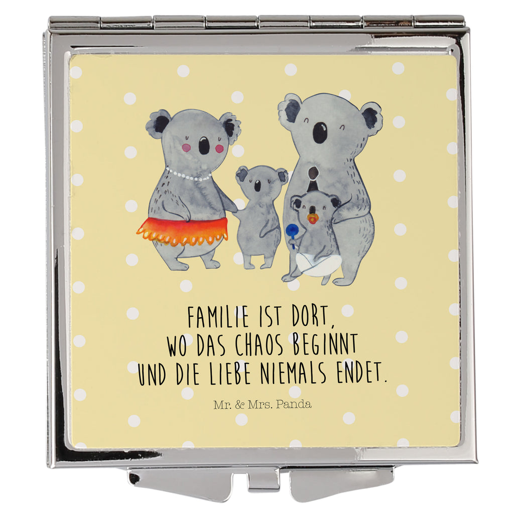 Handtaschenspiegel quadratisch Koala Familie Spiegel, Handtasche, Quadrat, silber, schminken, Schminkspiegel, Familie, Vatertag, Muttertag, Bruder, Schwester, Mama, Papa, Oma, Opa, Koala, Koalas, Family, Kinder, Geschwister, Familienleben