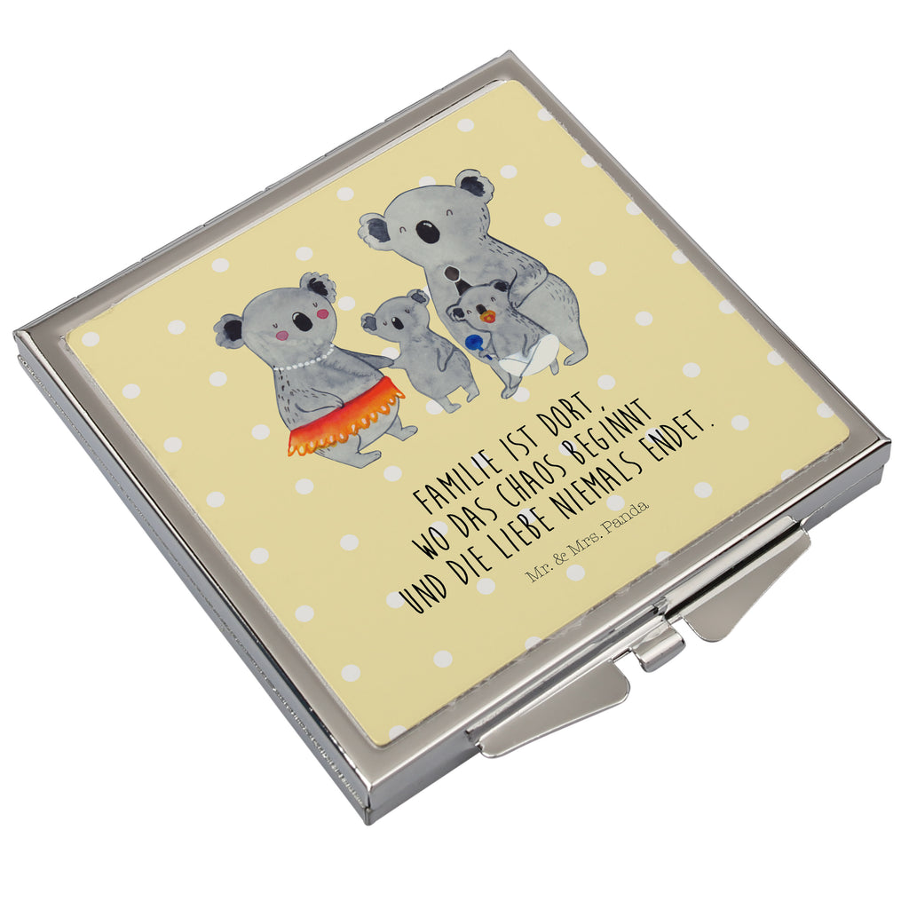 Handtaschenspiegel quadratisch Koala Familie Spiegel, Handtasche, Quadrat, silber, schminken, Schminkspiegel, Familie, Vatertag, Muttertag, Bruder, Schwester, Mama, Papa, Oma, Opa, Koala, Koalas, Family, Kinder, Geschwister, Familienleben