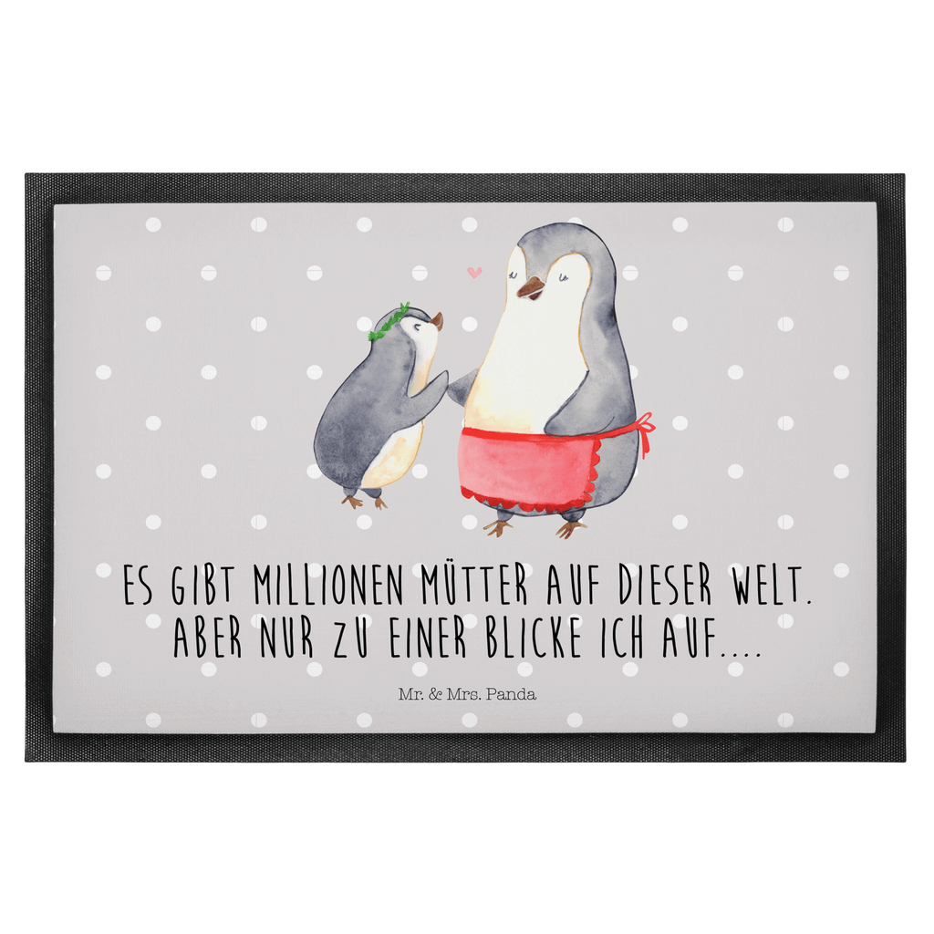 Fußmatte Pinguin mit Kind Geschenk, Muttertag, Mama, Mami, Mutti, Mutter, Geburststag Türvorleger, Schmutzmatte, Fußabtreter, Matte, Schmutzfänger, Fußabstreifer, Schmutzfangmatte, Türmatte, Motivfußmatte,  Haustürmatte, Vorleger  Familie, Vatertag, Muttertag, Bruder, Schwester, Mama, Papa, Oma, Opa