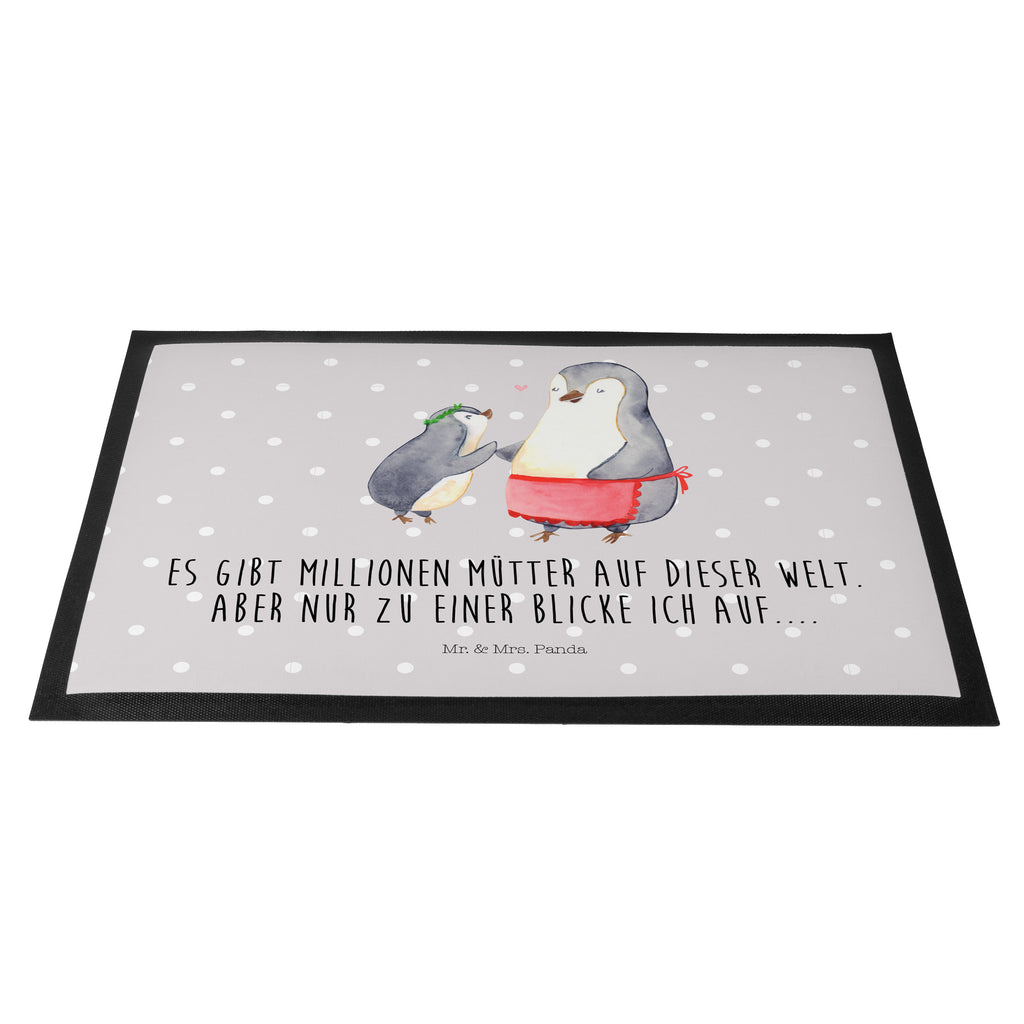 Fußmatte Pinguin mit Kind Geschenk, Muttertag, Mama, Mami, Mutti, Mutter, Geburststag Türvorleger, Schmutzmatte, Fußabtreter, Matte, Schmutzfänger, Fußabstreifer, Schmutzfangmatte, Türmatte, Motivfußmatte,  Haustürmatte, Vorleger  Familie, Vatertag, Muttertag, Bruder, Schwester, Mama, Papa, Oma, Opa
