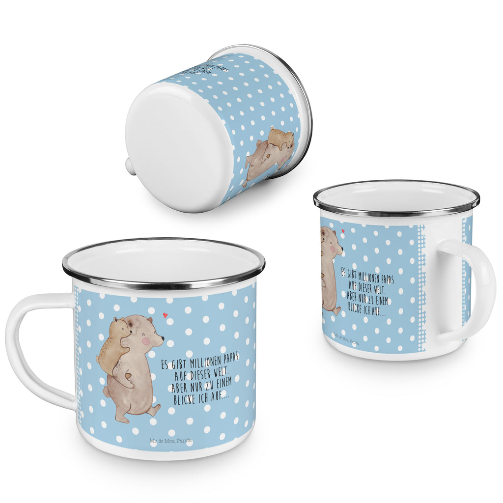 Camping Emaille Tasse Papa Bär Campingtasse, Trinkbecher, Metalltasse, Outdoor Tasse, Emaille Trinkbecher, Blechtasse Outdoor, Emaille Campingbecher, Edelstahl Trinkbecher, Metalltasse für Camping, Kaffee Blechtasse, Camping Tasse Metall, Familie, Vatertag, Muttertag, Bruder, Schwester, Mama, Papa, Oma, Opa, Geschenk, Vater, Papi, Vati, Onkel, Geburtstag