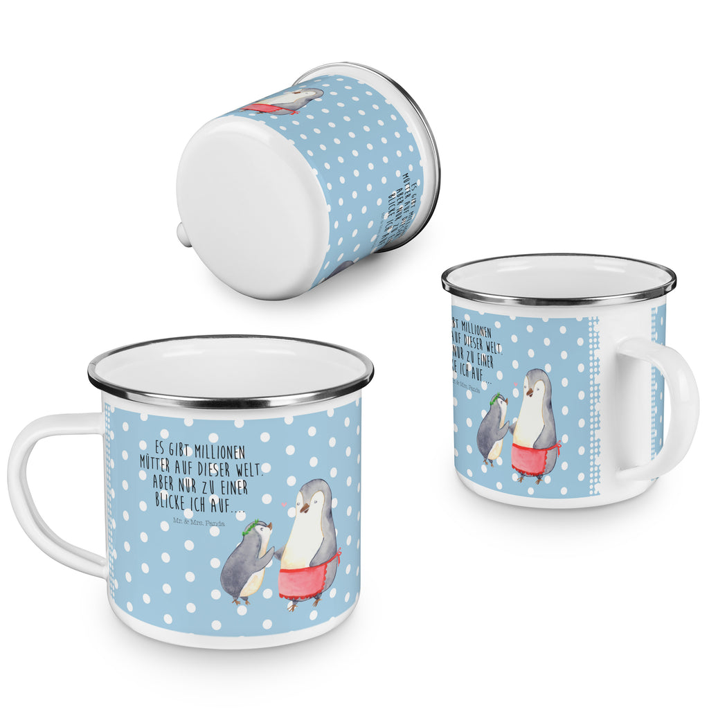 Camping Emaille Tasse Pinguin mit Kind Campingtasse, Trinkbecher, Metalltasse, Outdoor Tasse, Emaille Trinkbecher, Blechtasse Outdoor, Emaille Campingbecher, Edelstahl Trinkbecher, Metalltasse für Camping, Kaffee Blechtasse, Camping Tasse Metall, Familie, Vatertag, Muttertag, Bruder, Schwester, Mama, Papa, Oma, Opa, Geschenk, Mami, Mutti, Mutter, Geburststag