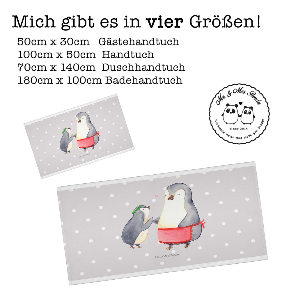 50 x 100 Handtuch Pinguin mit Kind Handtuch, Badehandtuch, Badezimmer, Handtücher, groß, Kinder, Baby, Familie, Vatertag, Muttertag, Bruder, Schwester, Mama, Papa, Oma, Opa, Geschenk, Mami, Mutti, Mutter, Geburststag