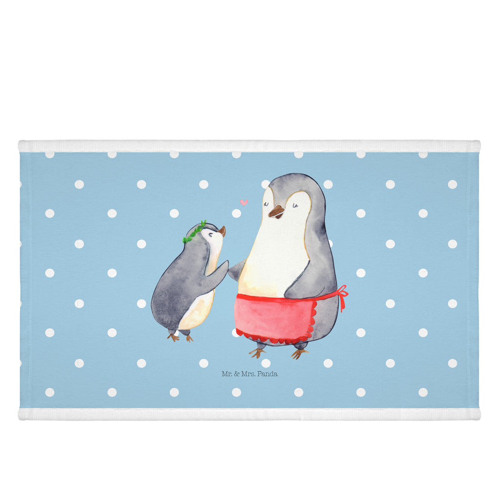 50 x 100 Handtuch Pinguin mit Kind Handtuch, Badehandtuch, Badezimmer, Handtücher, groß, Kinder, Baby, Familie, Vatertag, Muttertag, Bruder, Schwester, Mama, Papa, Oma, Opa, Geschenk, Mami, Mutti, Mutter, Geburststag