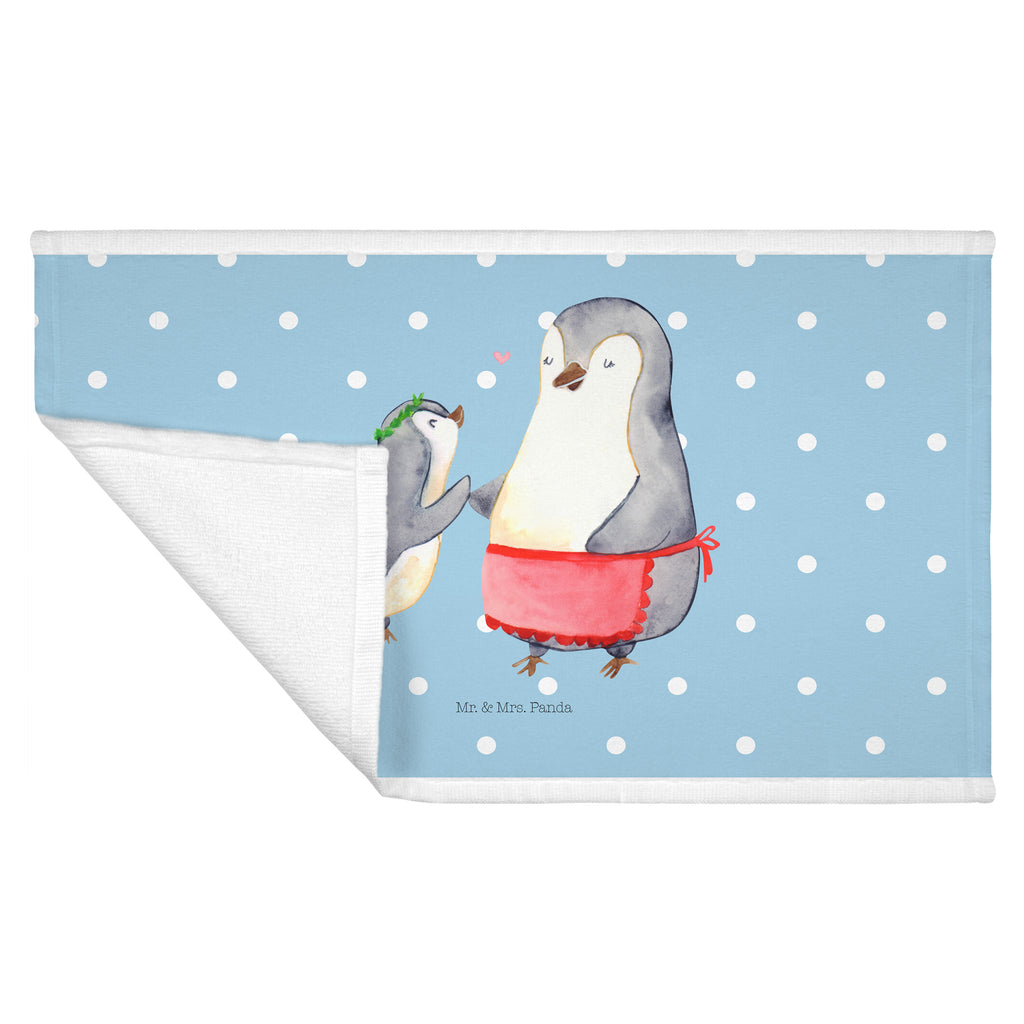 50 x 100 Handtuch Pinguin mit Kind Handtuch, Badehandtuch, Badezimmer, Handtücher, groß, Kinder, Baby, Familie, Vatertag, Muttertag, Bruder, Schwester, Mama, Papa, Oma, Opa, Geschenk, Mami, Mutti, Mutter, Geburststag