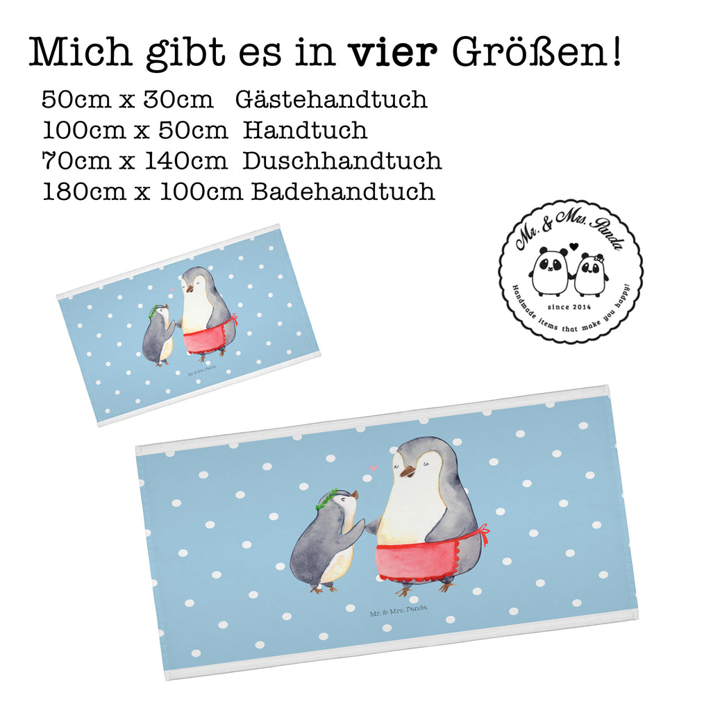 50 x 100 Handtuch Pinguin mit Kind Handtuch, Badehandtuch, Badezimmer, Handtücher, groß, Kinder, Baby, Familie, Vatertag, Muttertag, Bruder, Schwester, Mama, Papa, Oma, Opa, Geschenk, Mami, Mutti, Mutter, Geburststag