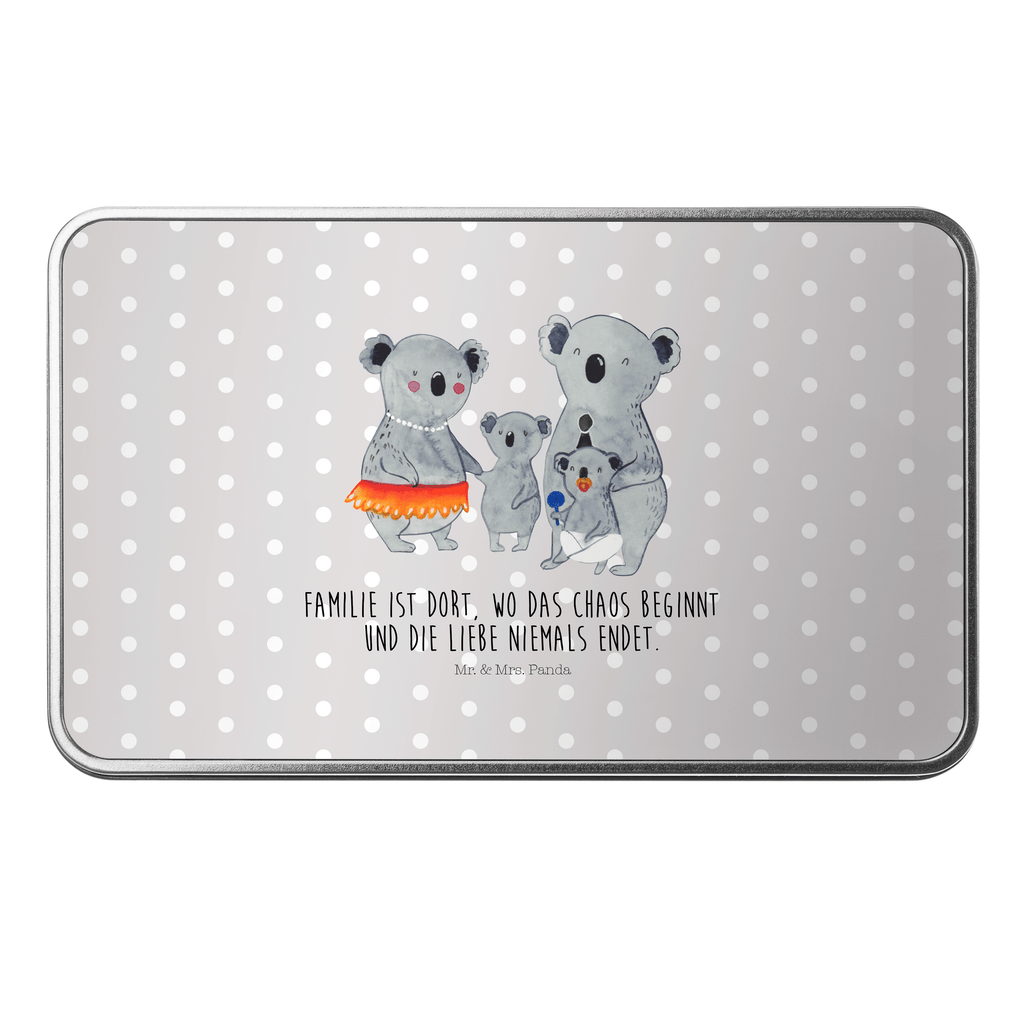Metalldose rechteckig Koala Familie Blechdose, Metalldose, Blechbox, Container, Keksdose, Vorratsdose, Vorratsbox, Döschen, Versperbox, Vesperdose, Aufbewahrungsdose, Aufbewahrungsbox, Aluminiumdose, Dose, Familie, Vatertag, Muttertag, Bruder, Schwester, Mama, Papa, Oma, Opa, Koala, Koalas, Family, Kinder, Geschwister, Familienleben